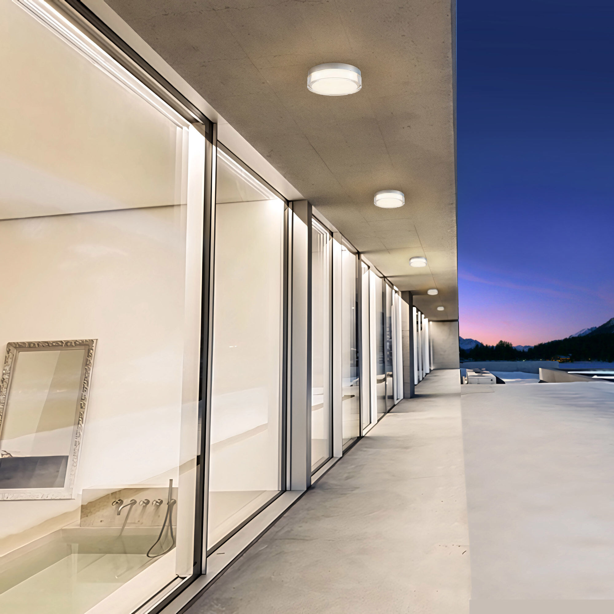 Sunspot LED 9 inch Brushed Stainless Steel Outdoor Flush Mount